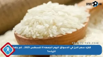 قفزة سعر الأرز في الأسواق اليوم الجمعة 8 أغسطس 2025.. كم بلغت الزيادة؟